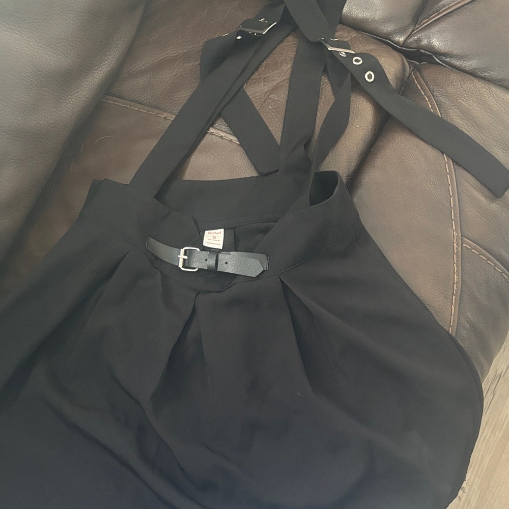 Black Skirt with Belt and Straps